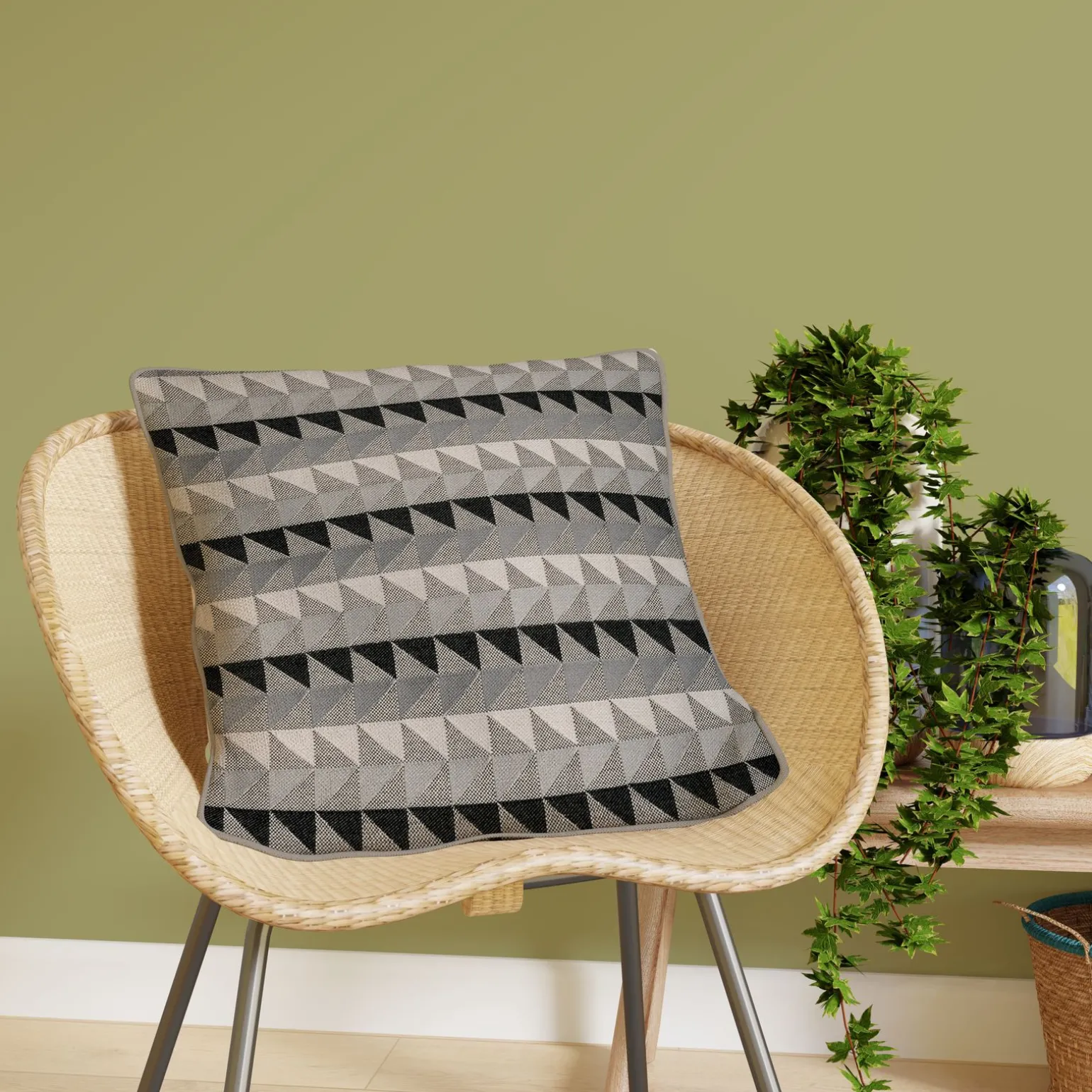 Housse de coussin AZTEC coloris gris 40 x 40 cm - 4MURS