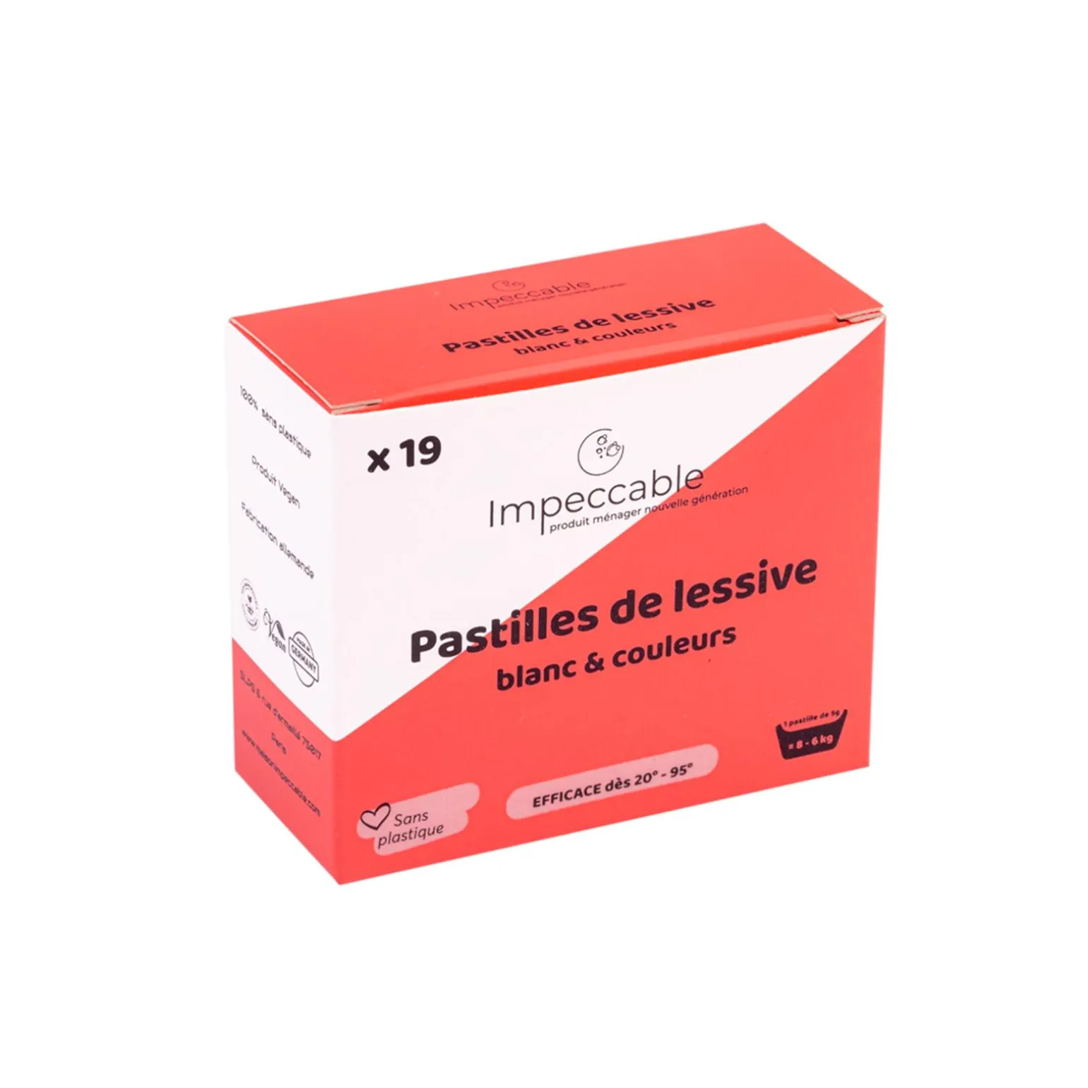 IMPECCABLE Lessive PASTILLES coloris rouge et blanc - 4MURS