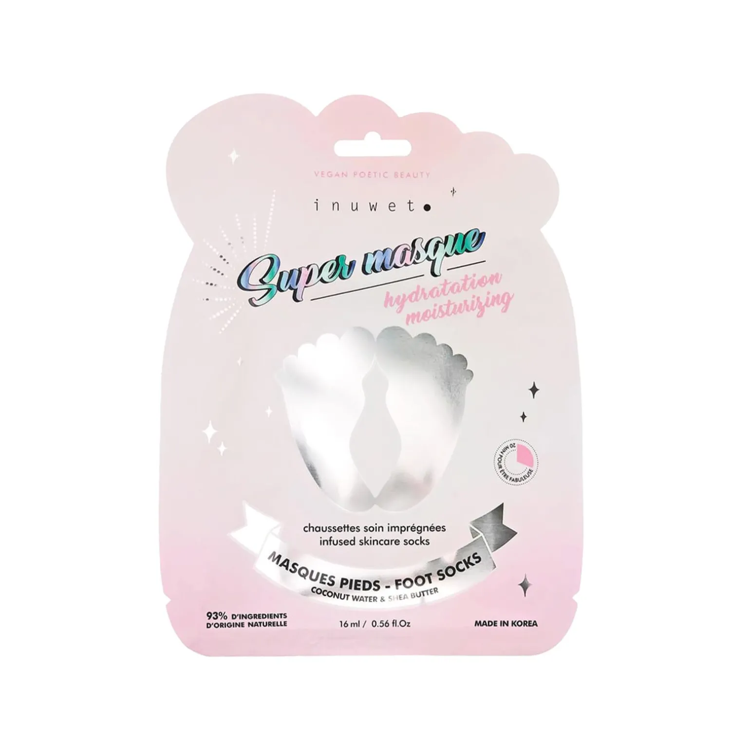 Inuwet Masque PIEDS - HYDRATANT Beurre de karité et coco - 4MURS