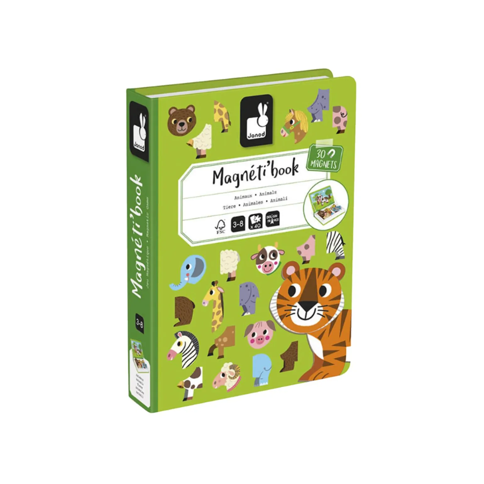 Janod Jeu éducatif MAGNETI'BOOK ANIMAUX - 4MURS