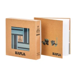 KAPLA Jeu de construction COFFRET LIVRE ET COULEURS bleu - 4MURS