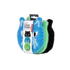 Kikkerland Eponge CHAT coloris Vert, noir, bleu - 4MURS