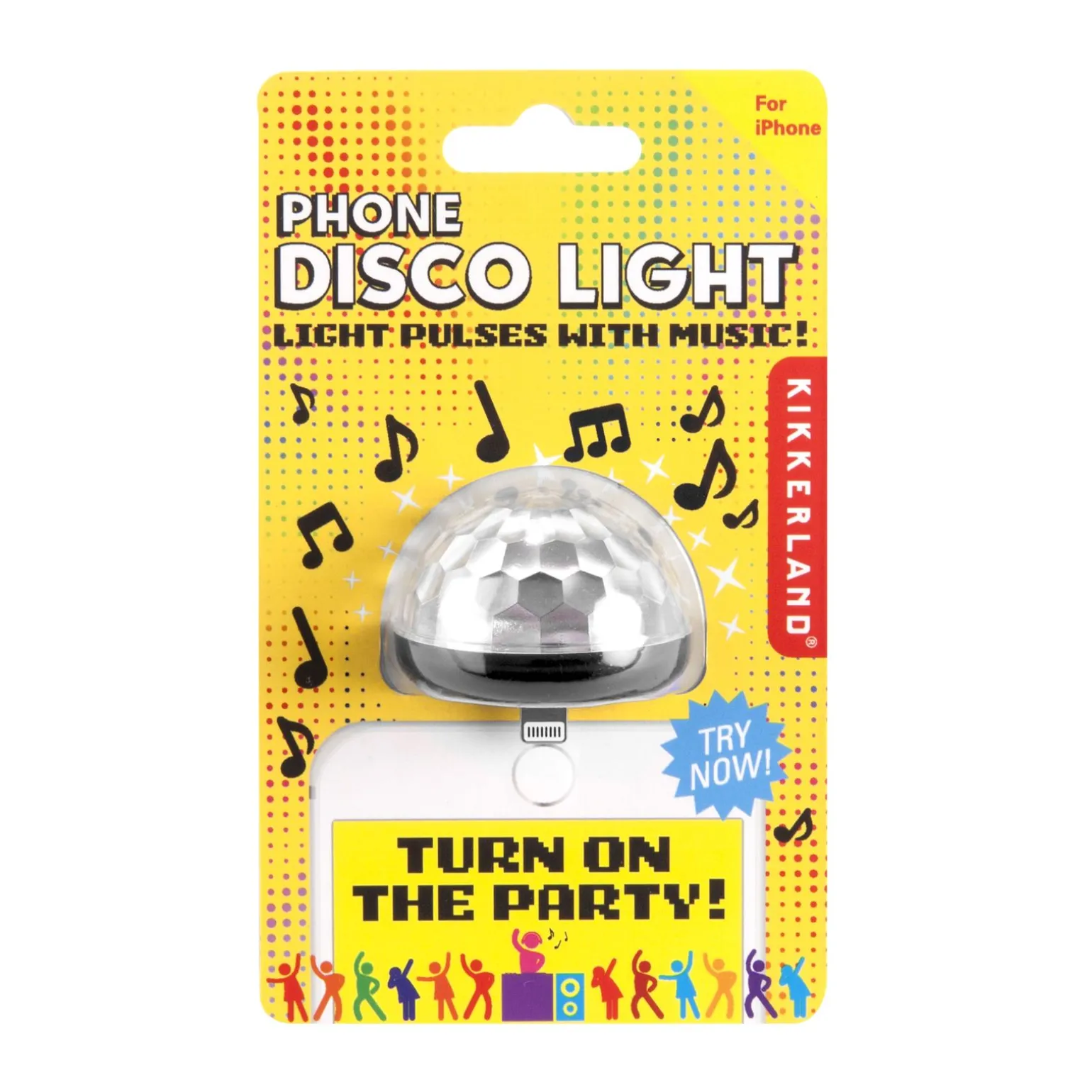 Kikkerland Prise LAMPE DISCO IPHONE NOIR coloris noir - 4MURS