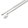 Kit barre à rideau vitrage VITRAGE PLAT argent de 40,0 à 60 cm - 4MURS
