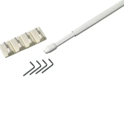 Kit barre à rideau vitrage VITRAGE PLAT blanc de 60,0 à 90 cm - 4MURS