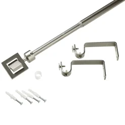 Kit barre à rideaux NINA nickel satin 1,6 cm de 120,0 à 210 cm - 4MURS