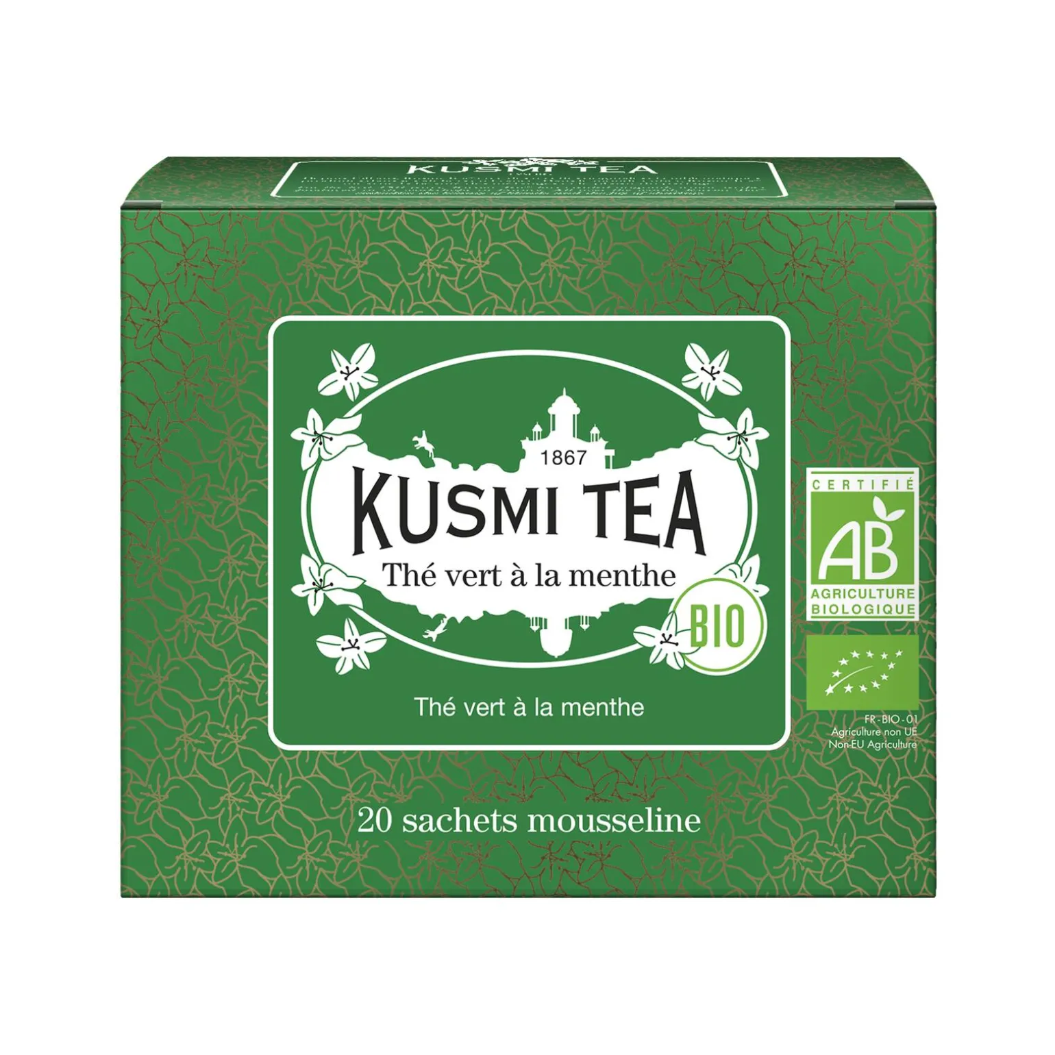 KUSMI TEA Thé vert en sachet MENTHE BIO - 4MURS