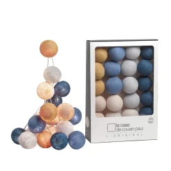 LA CASE DE COUSIN PAUL Guirlande lumineuse L'ORIGINAL GRACELAND moutarde, bleu poudré, lin, ivoire, gris perle, canard
