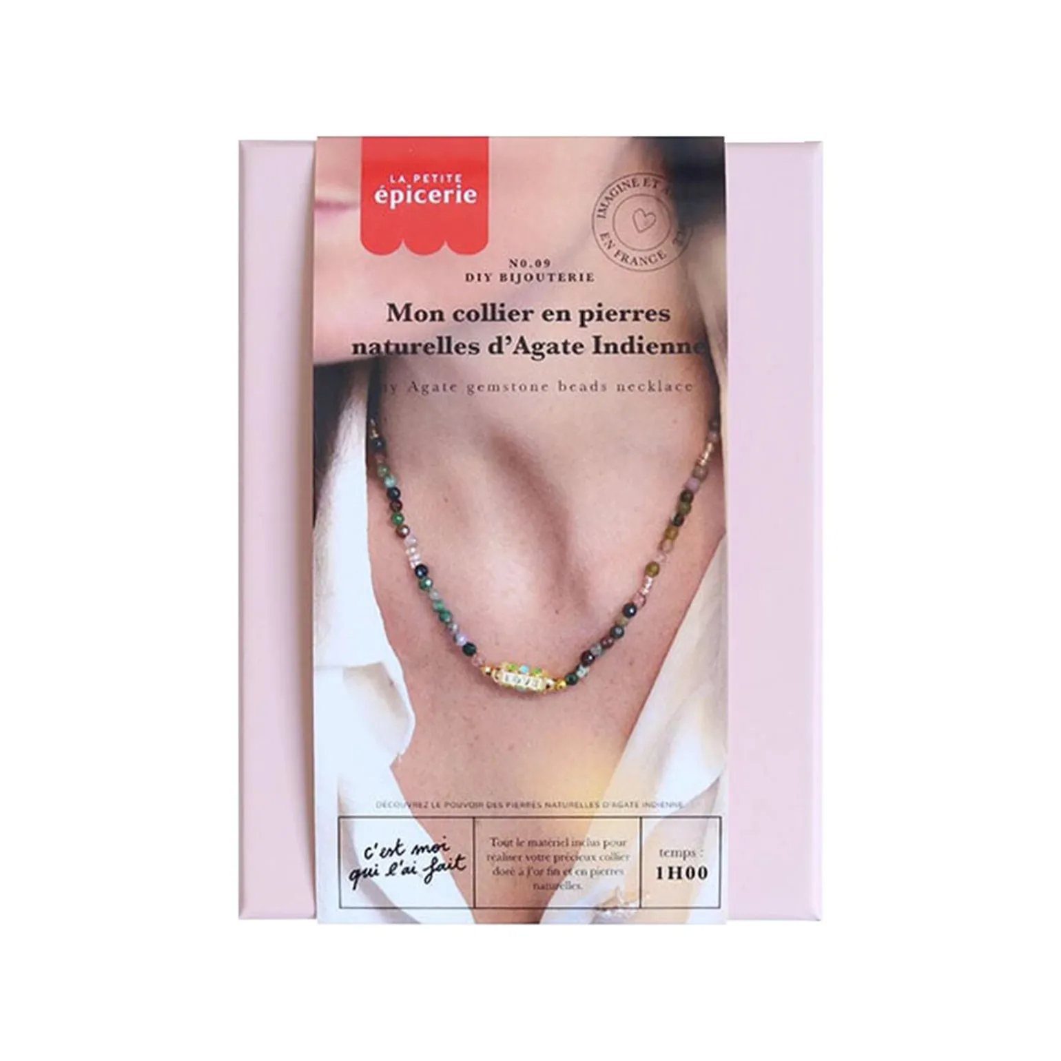 La Petite Epicerie Kit création MON COLLIER EN PIERRES NATURELLES D'AGATE INDIENNE