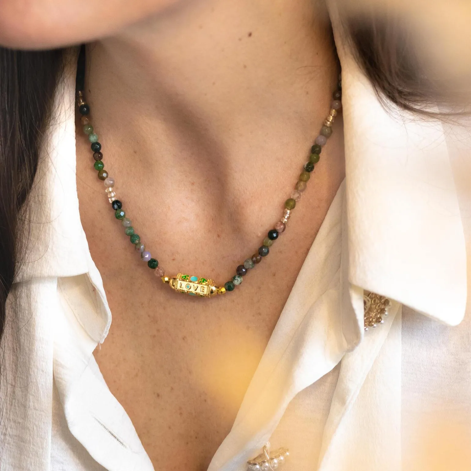 La Petite Epicerie Kit création MON COLLIER EN PIERRES NATURELLES D'AGATE INDIENNE