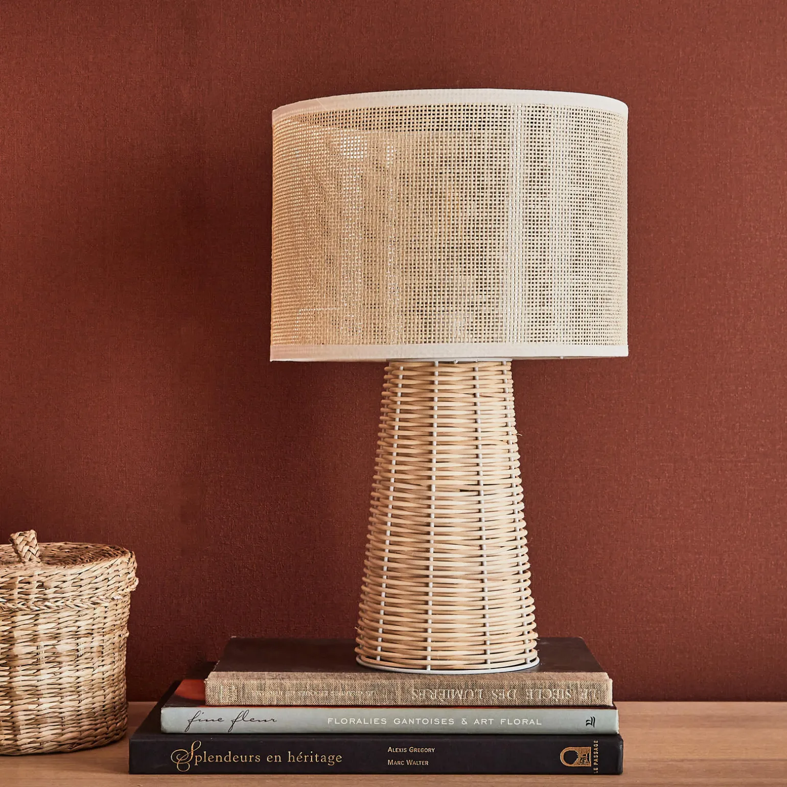 Lampe à poser DANA coloris rotin 39 x 25,5 cm - 4MURS