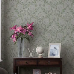 LAURA ASHLEY Papier peint intissé EMILY vert de gris - 4MURS