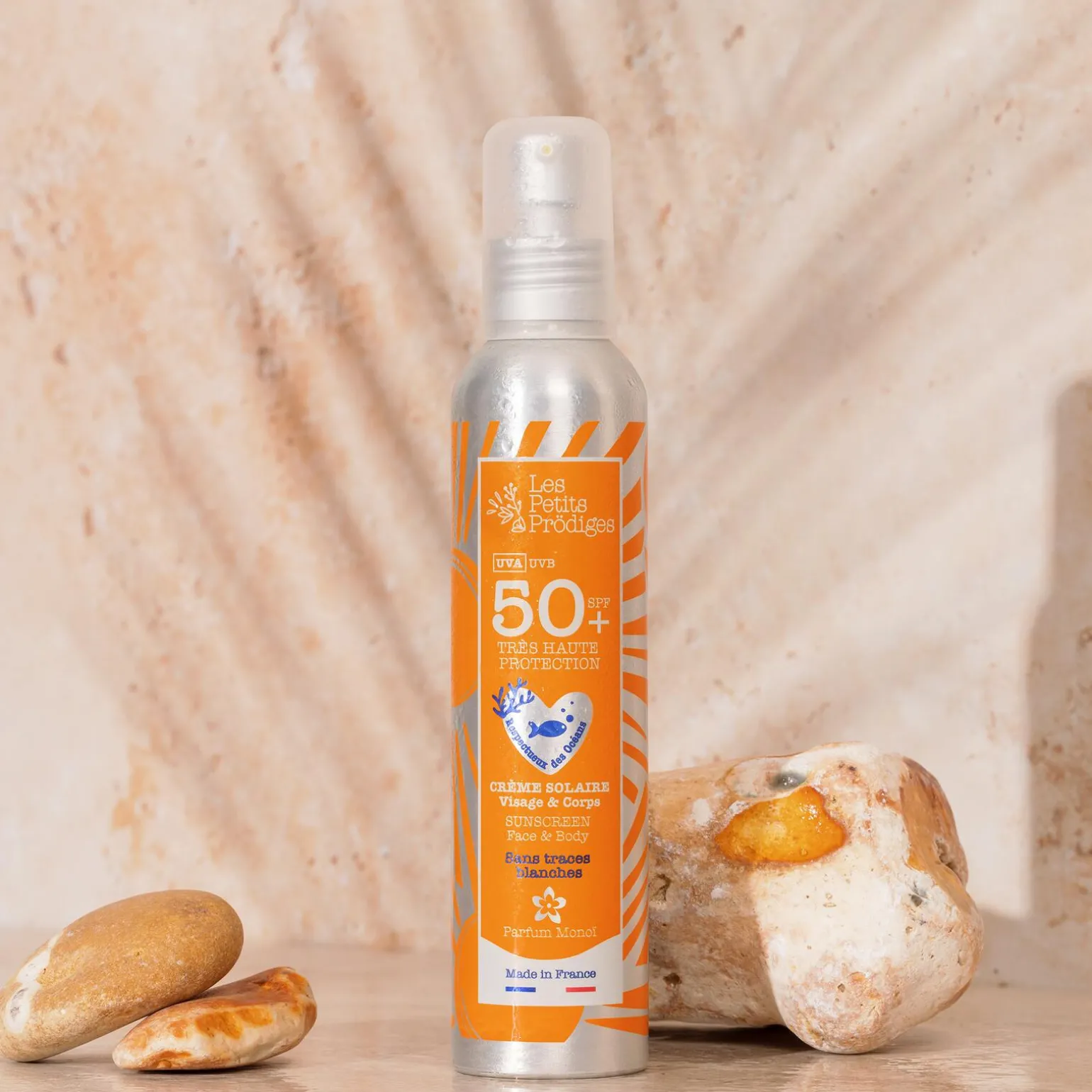 LES PETITS PRÖDIGES Soin corps CRÈME SOLAIRE SPF50+ MONOI diamètre 4,4 cm