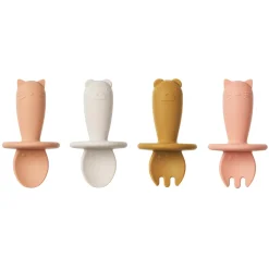LIEWOOD Coffret couverts bébé ANIMAUX rose / blanc / jaune - 4MURS
