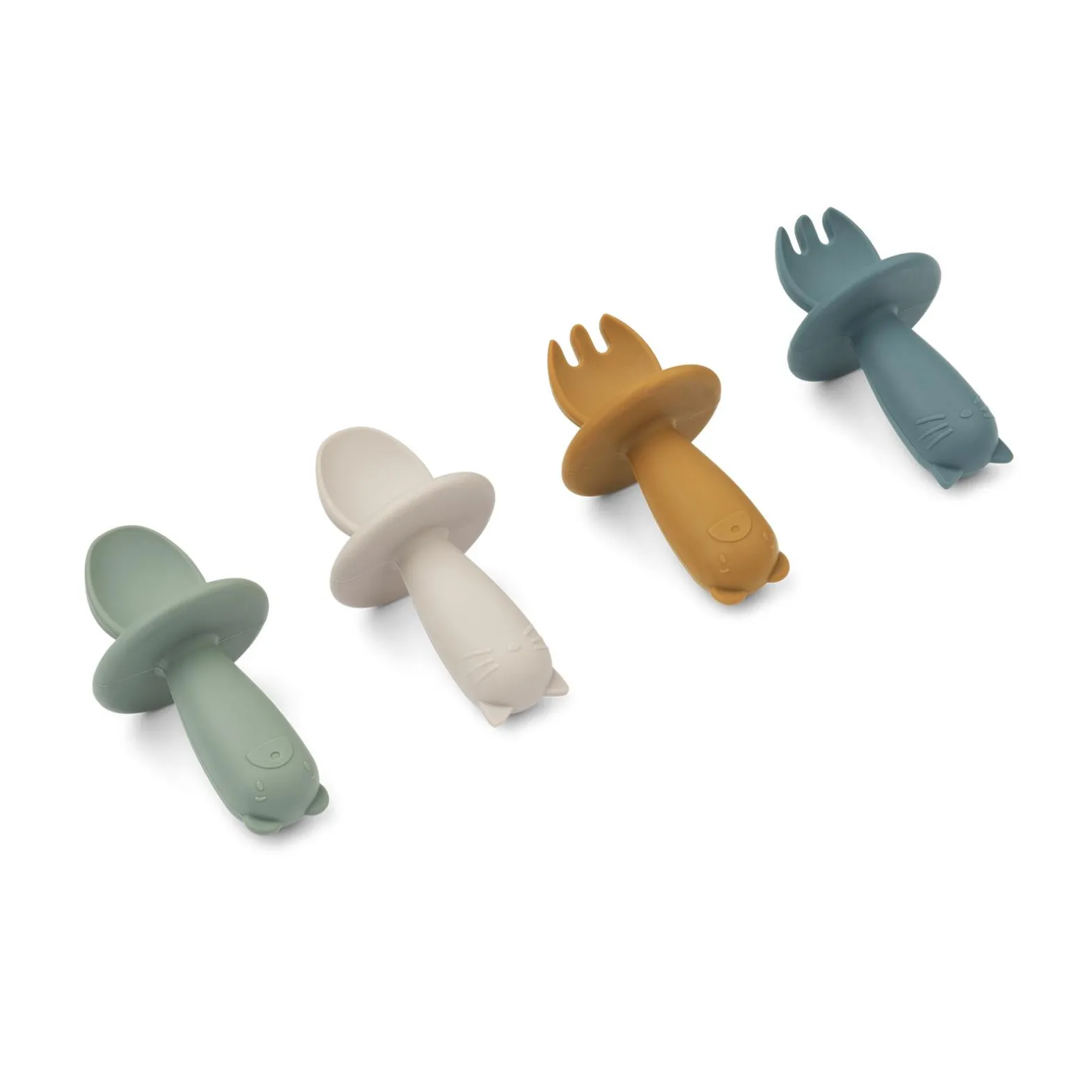 LIEWOOD Coffret couverts bébé ANIMAUX Bleu/Vert/Blanc/Jaune - 4MURS
