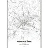 4MURS Image encadrée MAP ANGOULEME 50 x 70 cm - 4MURS