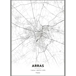 4MURS Image encadrée MAP ARRAS 50 x 70 cm - 4MURS