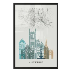 4MURS Image encadrée MAP AUXERRE 40 x 60 cm - 4MURS