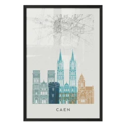 4MURS Image encadrée MAP CAEN 40 x 60 cm - 4MURS