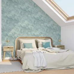 4MURS Papier peint intissé AZALÉ coloris bleu océan - 4MURS