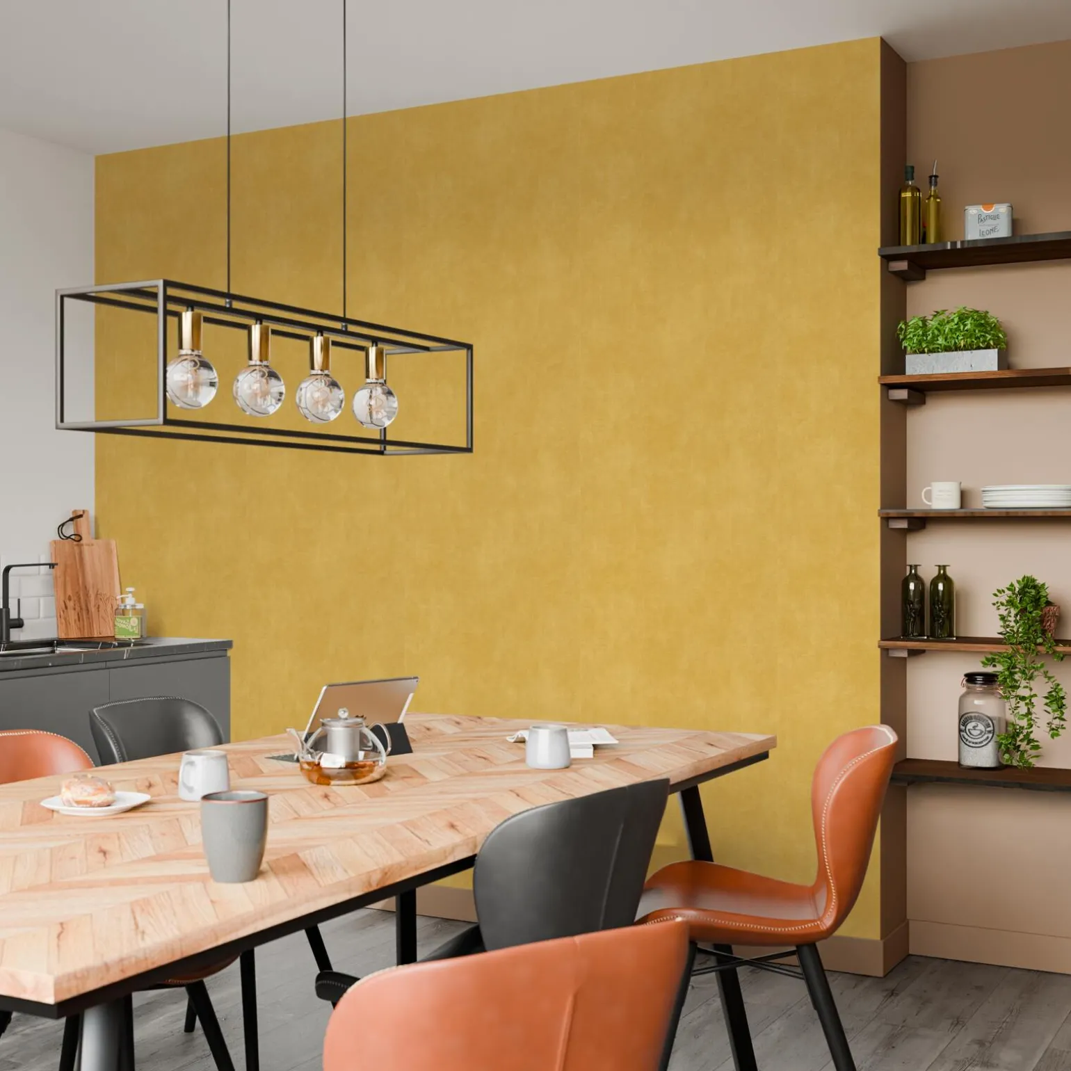 4MURS Papier peint intissé CLASSIC LINE coloris ocre - 4MURS