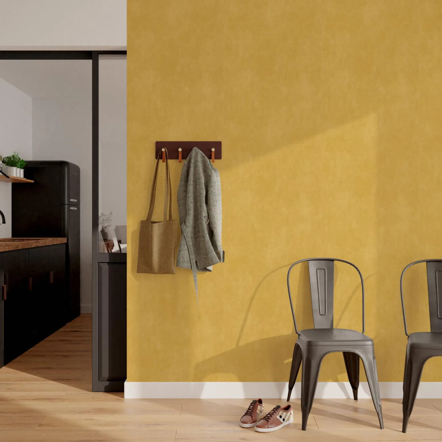 4MURS Papier peint intissé CLASSIC LINE coloris ocre - 4MURS