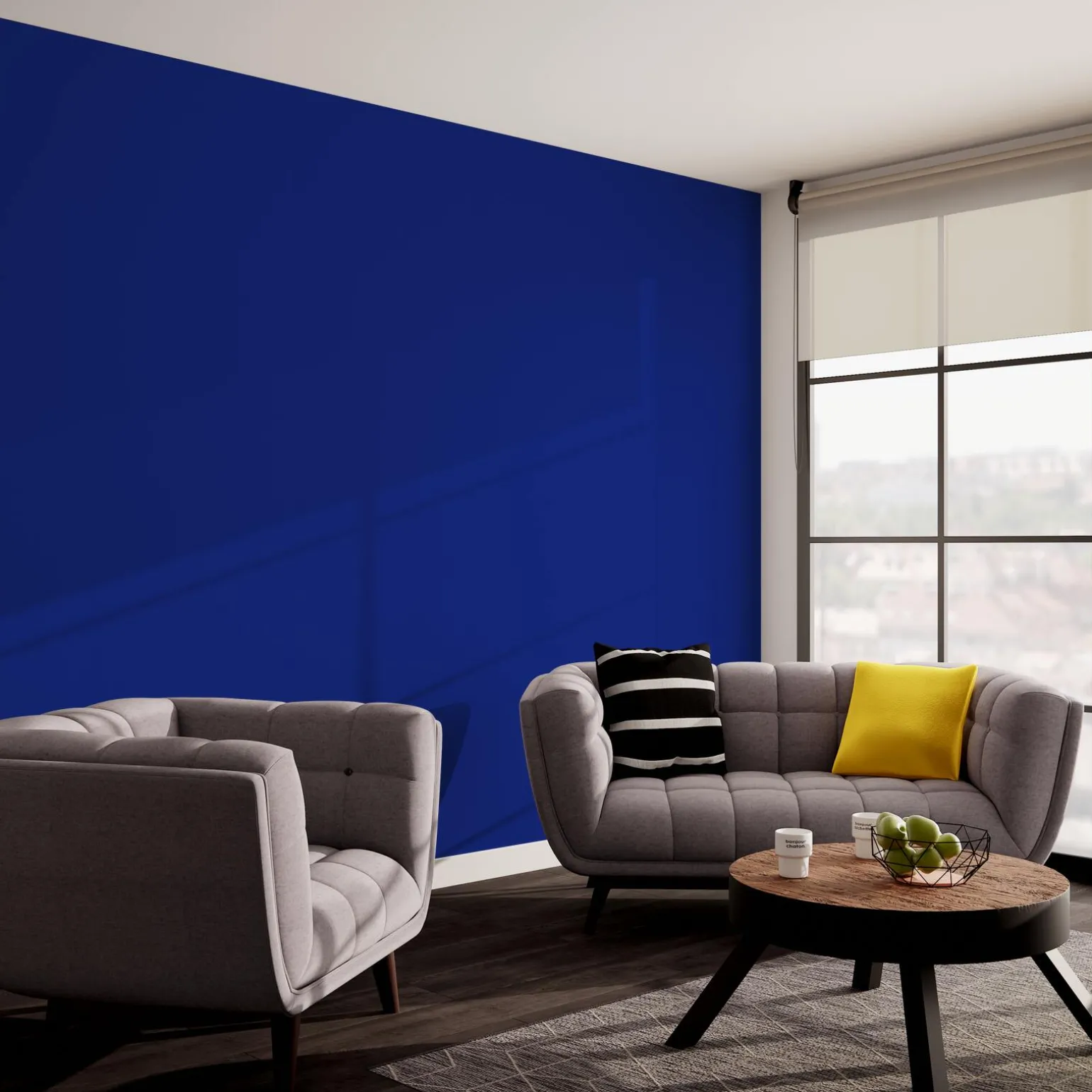 4MURS Papier peint intissé OPAL coloris bleu électrique - 4MURS