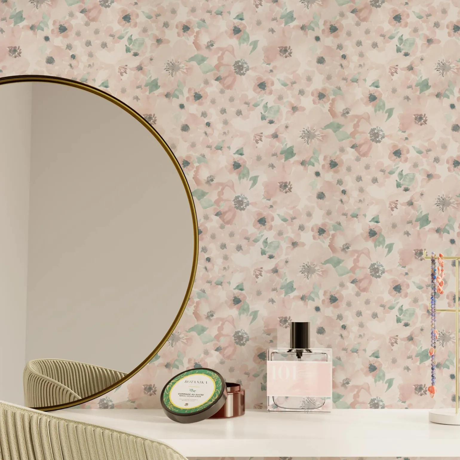4MURS Papier peint intissé YULIA coloris rose poudré - 4MURS