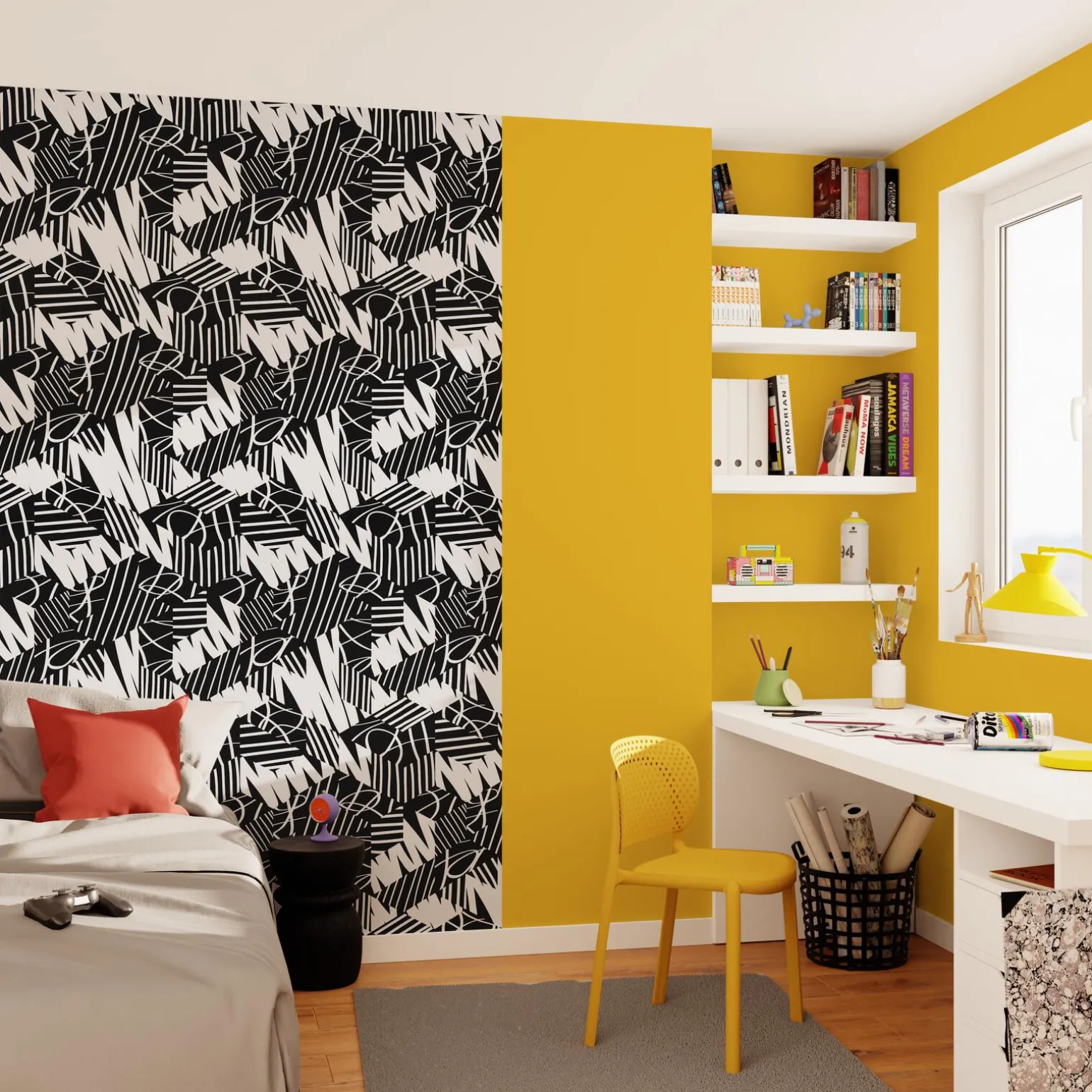 4MURS Papier peint intissé BLAIZE coloris noir léger - 4MURS