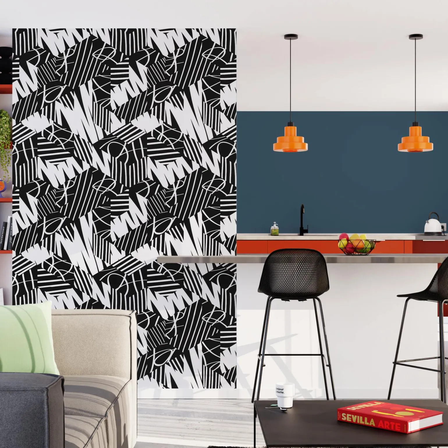 4MURS Papier peint intissé BLAIZE coloris noir léger - 4MURS