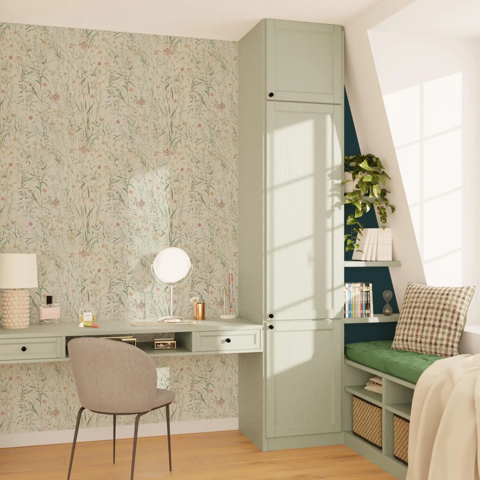 4MURS Papier peint intissé ALEXA coloris vert clair - 4MURS