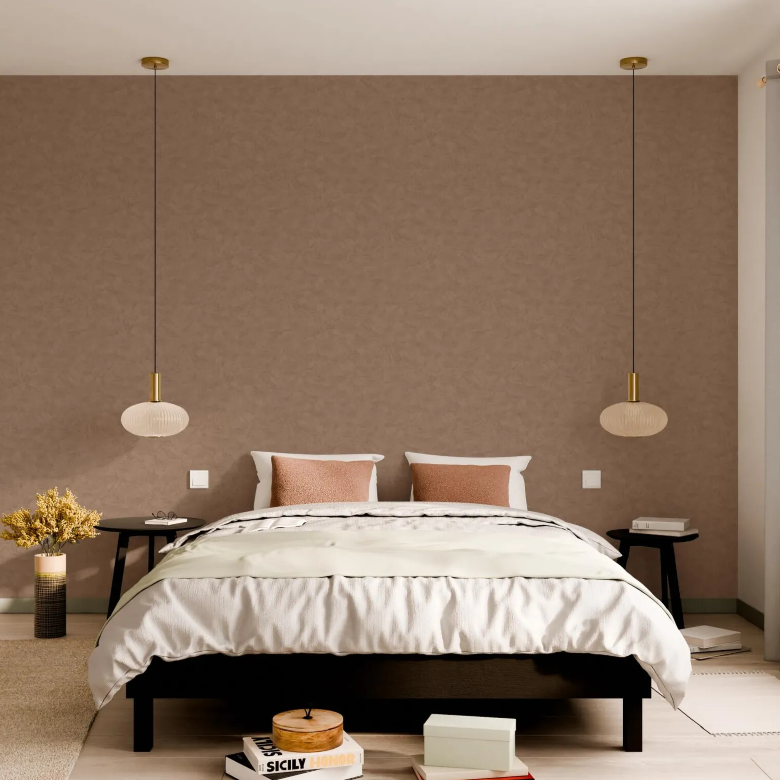 4MURS Papier peint intissé RAVENNE coloris praline - 4MURS