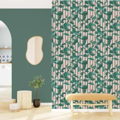 4MURS Papier peint intissé PEPEROMIA vert anglais et rose - 4MURS