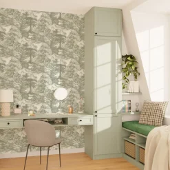 4MURS Papier peint intissé LEON coloris vert de gris - 4MURS