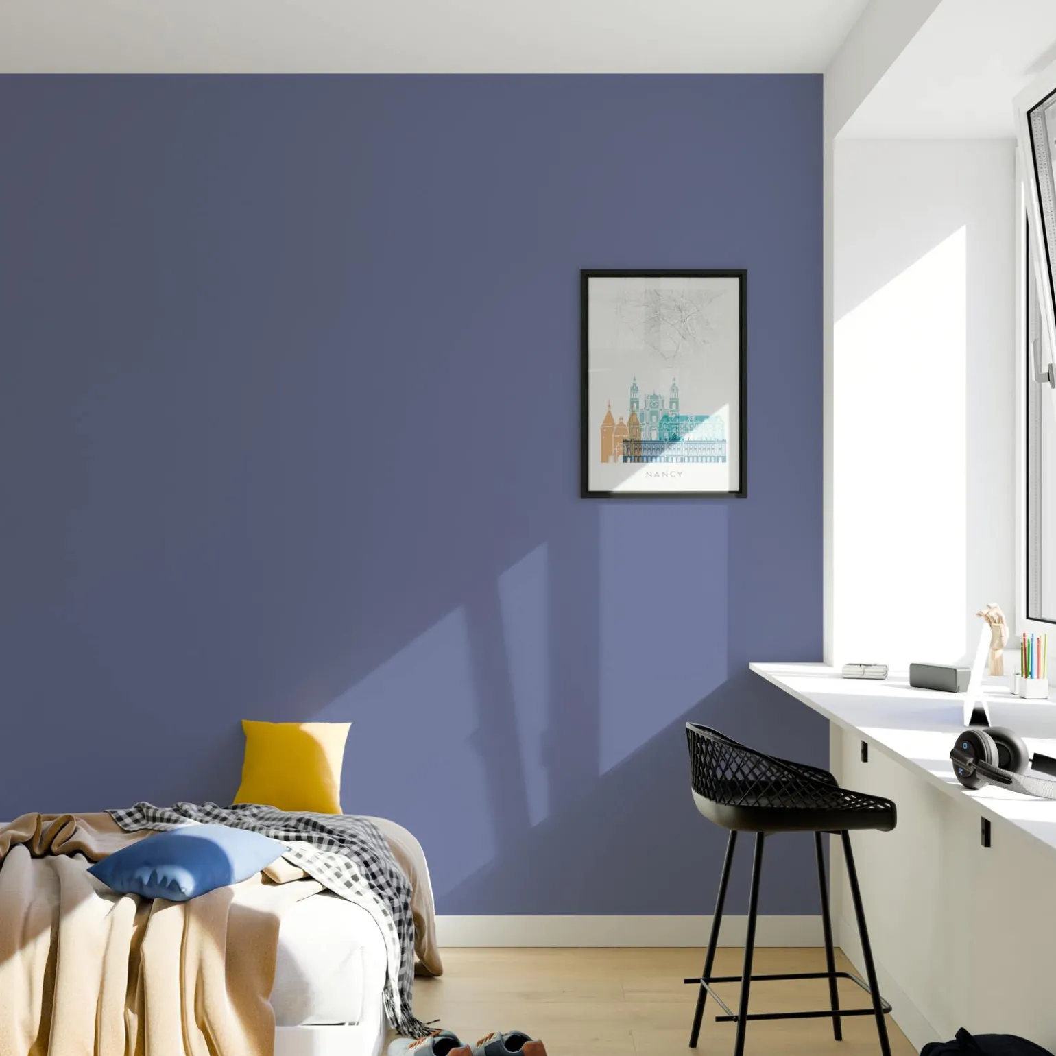 4MURS Papier peint intissé OPAL coloris bleuet - 4MURS