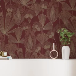 4MURS Papier peint intissé ERICKA coloris rouge bordeaux - 4MURS
