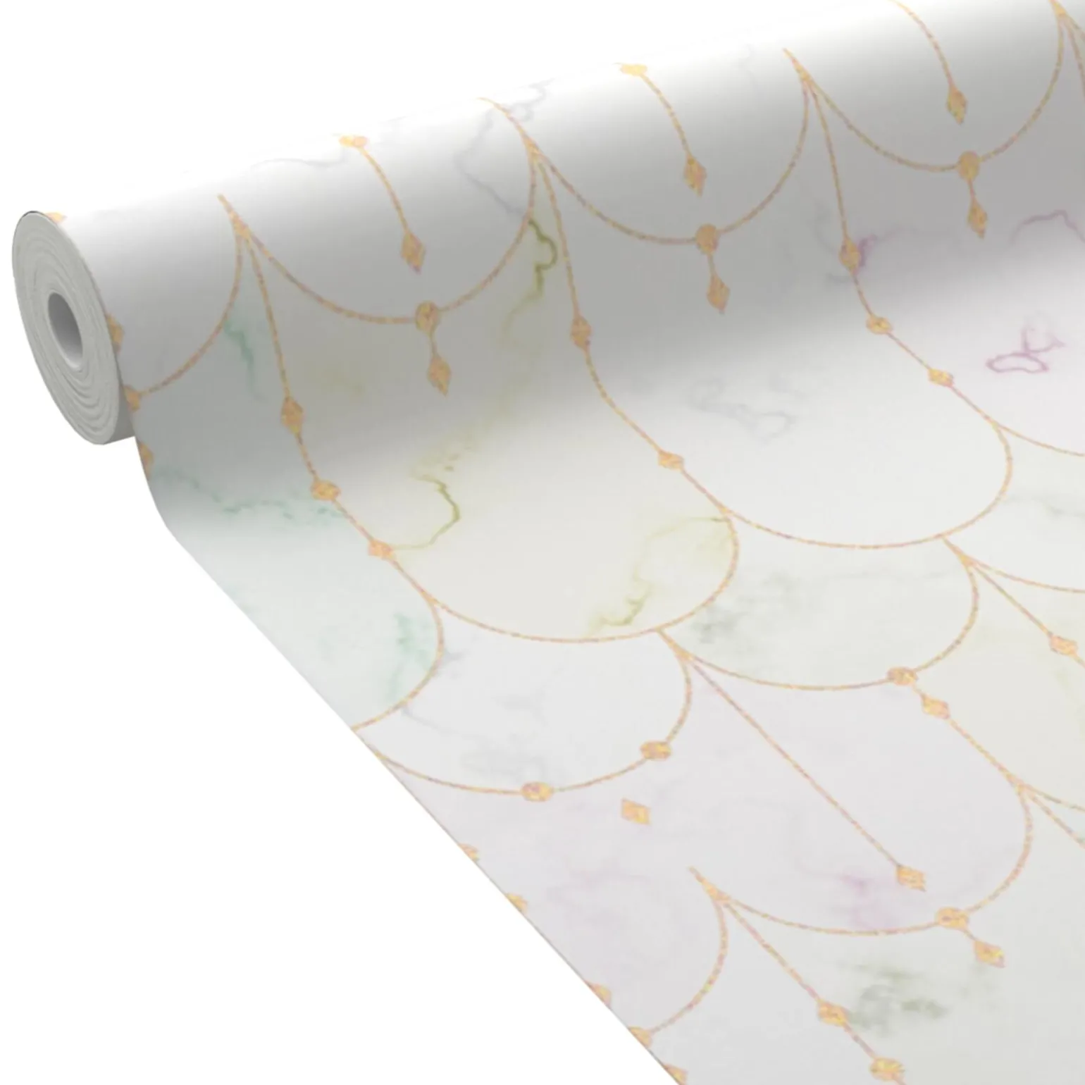 4MURS Papier peint intissé REBECCA coloris Blanc et vert - 4MURS