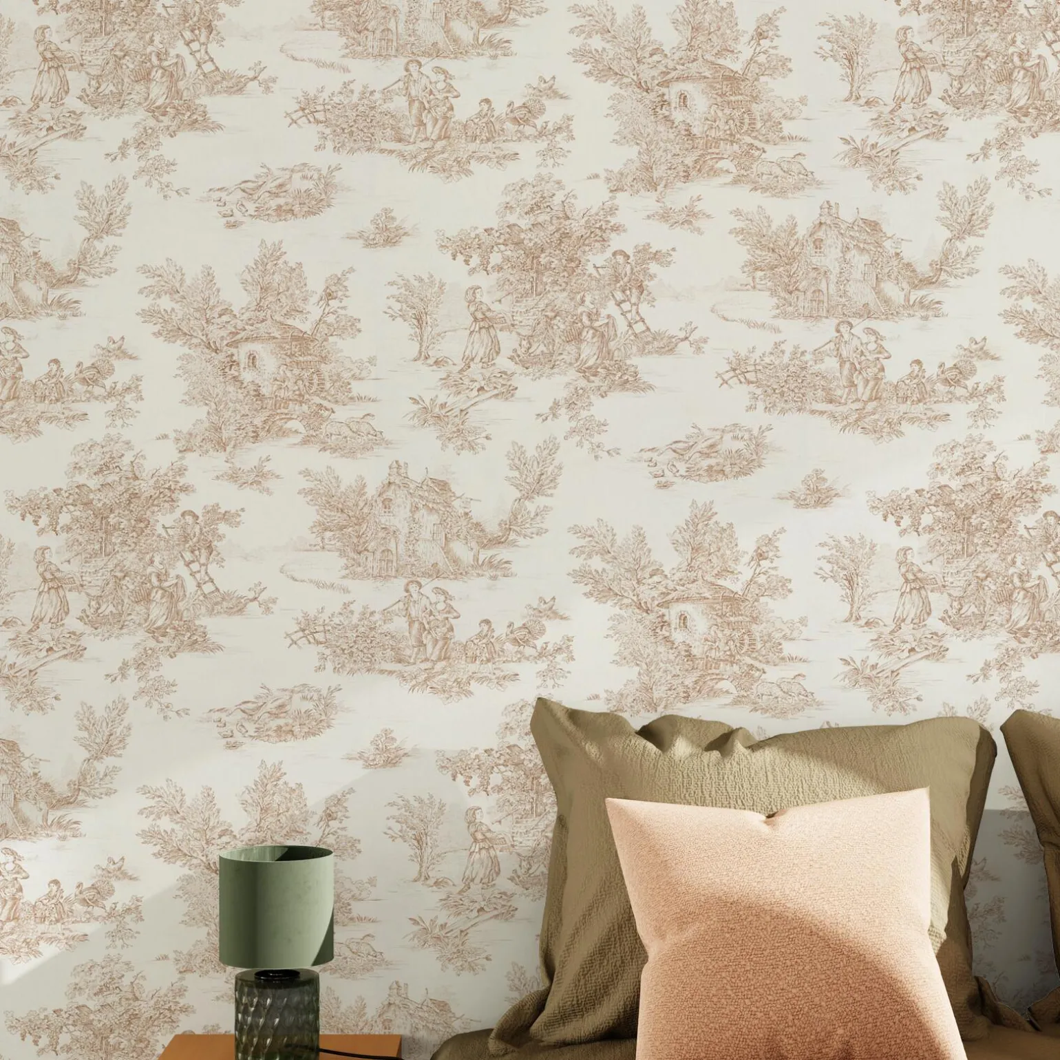 4MURS Papier peint intissé JOUY coloris beige foncé - 4MURS