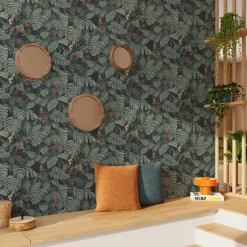 4MURS Papier peint intissé ABIGAEL coloris vert givré - 4MURS