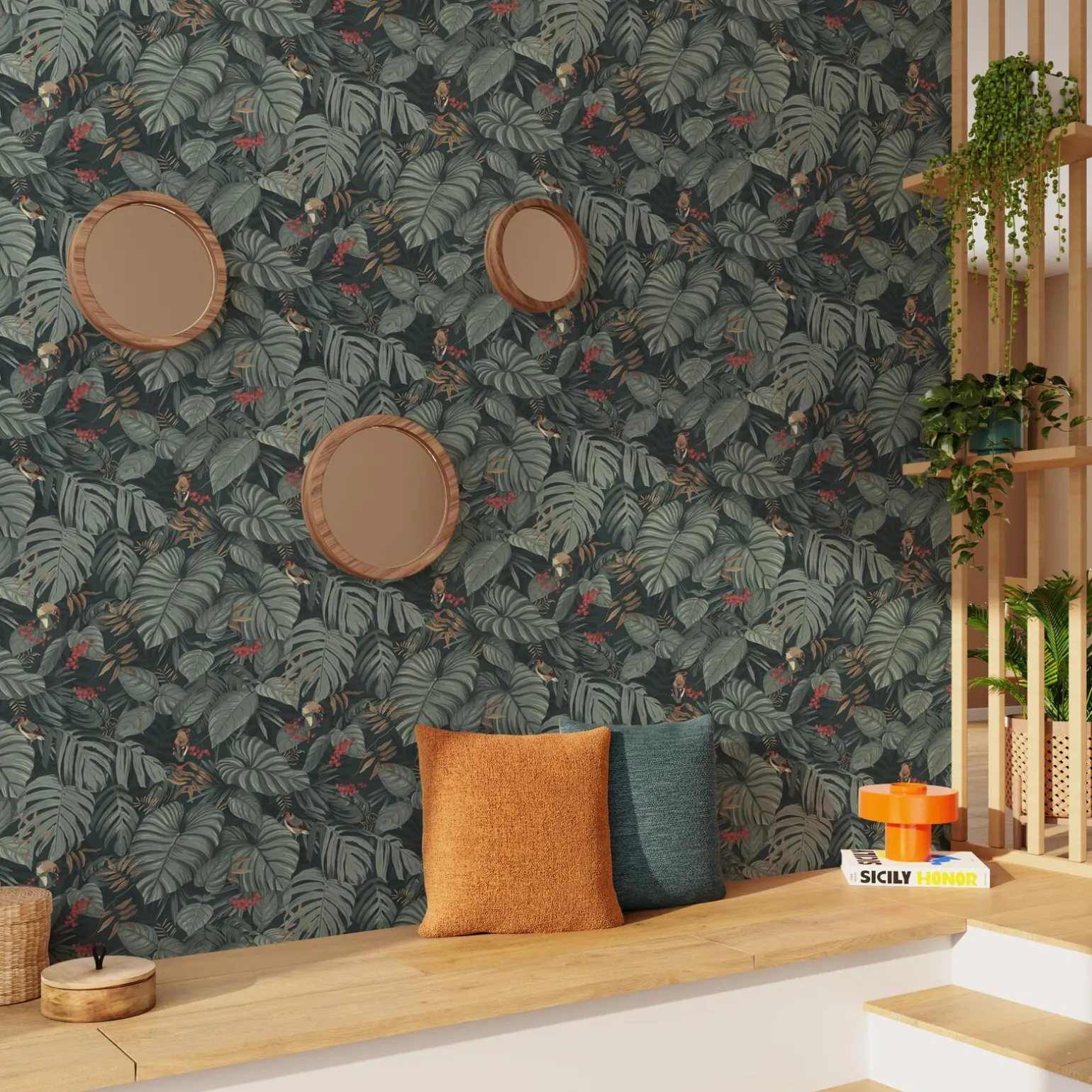 4MURS Papier peint intissé ABIGAEL coloris vert givré - 4MURS