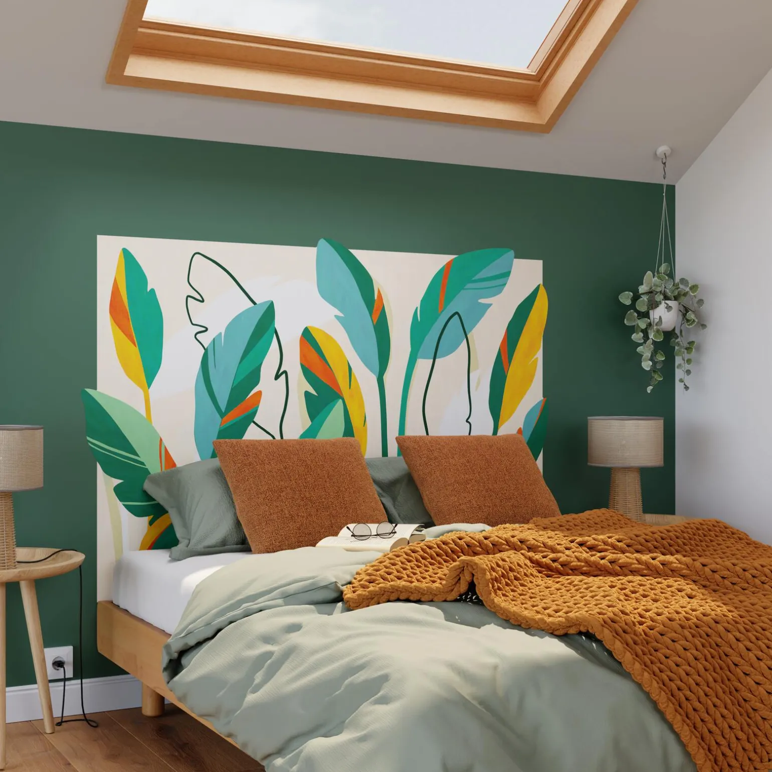4MURS Papier peint intissé tête de lit PALMIRA multicolore - 4MURS