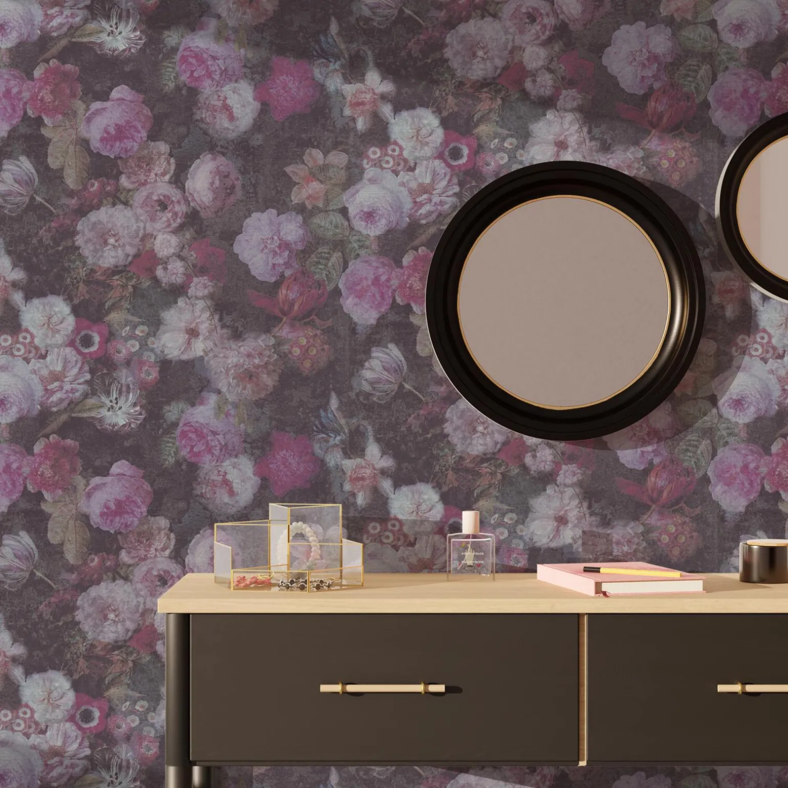 4MURS Papier peint intissé CLAUDIA coloris rose profond - 4MURS