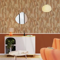 4MURS Papier peint intissé DAMARA coloris terracotta - 4MURS