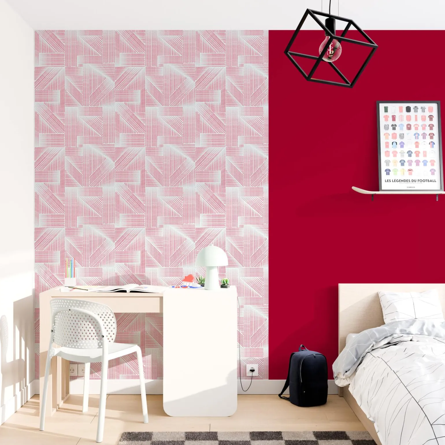 4MURS Papier peint intissé ALARIC coloris corail - 4MURS