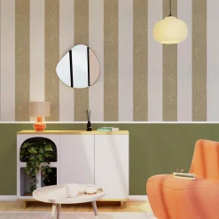 4MURS Papier peint intissé PALAZZO STRIPE or et blanc - 4MURS