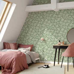 4MURS Papier peint intissé CLEMATITE coloris vert de gris - 4MURS