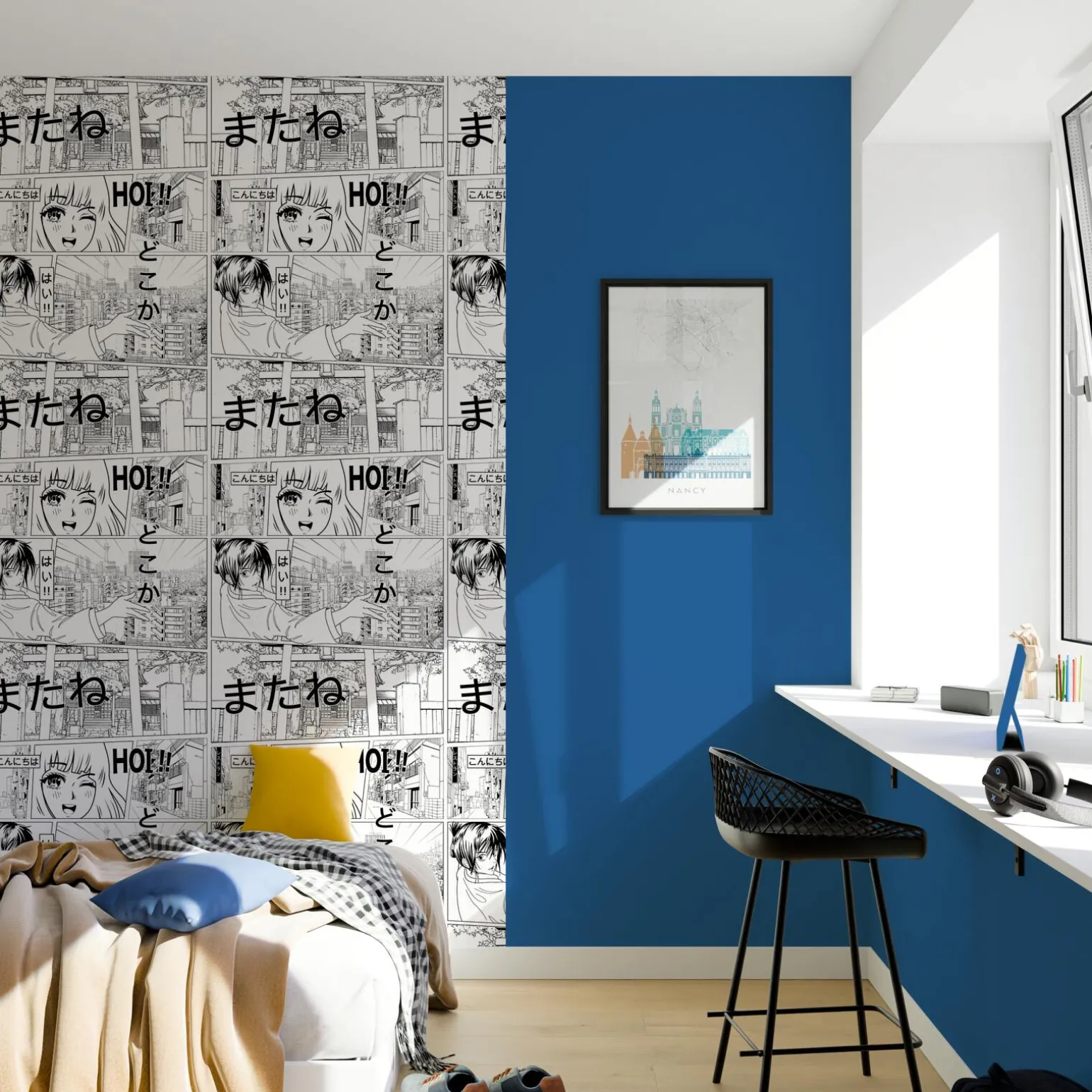 4MURS Papier peint intissé ATSUKO coloris blanc - 4MURS