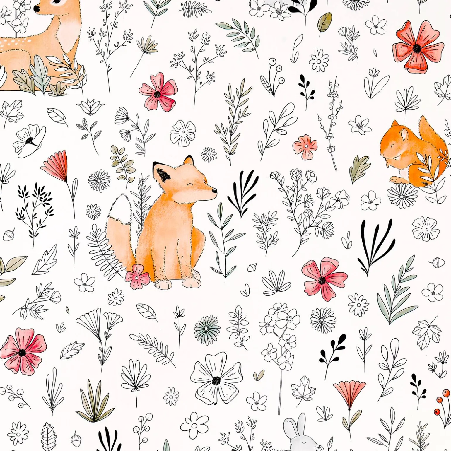 4MURS Papier peint intissé CALM FOREST coloris multicolore - 4MURS