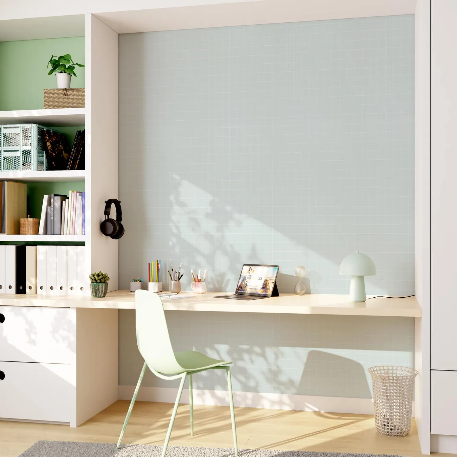 4MURS Papier peint intissé CARO coloris vert d'eau - 4MURS