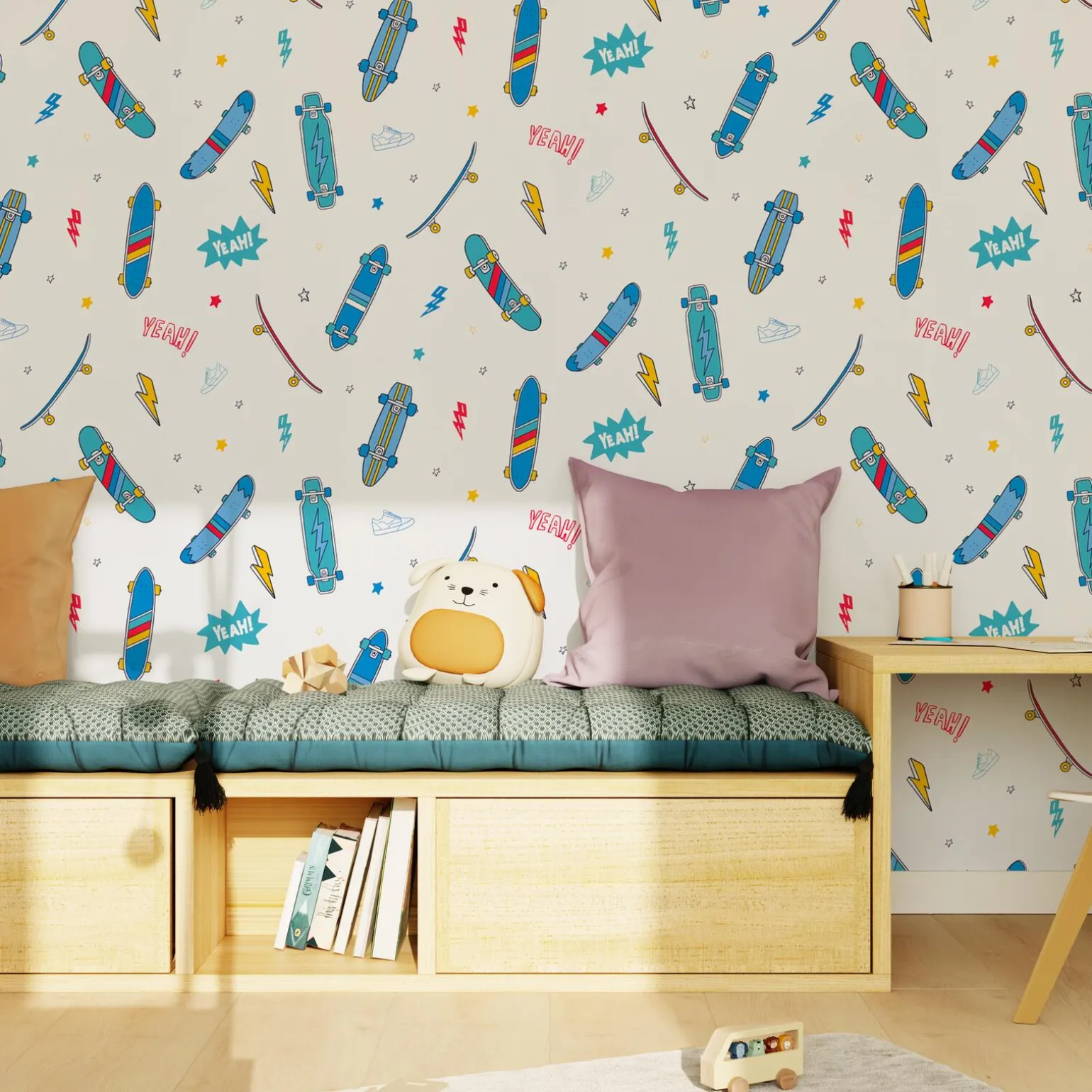 4MURS Papier peint intissé SKATER coloris multicolore - 4MURS